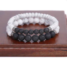 6mm 8mm Howlite Stone Black Lava Beads Bracelet DIY Aromatherapy Essential Oil Diffuser Bracelet Yoga Jewelry 2024 - buy cheap