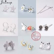 Multiple 925 Sterling Silver Small Earrings Women Fashion Flower Cat Cactus Stud Earring for Girls Kids S925 Everyday Jewelry 2024 - buy cheap