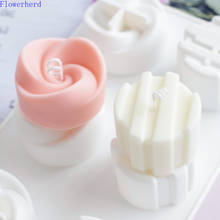Molde cilíndrico de jabón hecho a mano con forma de rosa, suministros de fabricación de velas de silicona para aromaterapia, con 6 agujeros 2024 - compra barato