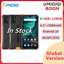 Umidigi-smartphone bison 6gb, 128gb, câmera traseira quad de 48mp, 5000mah 6.3 polegadas, android 10.0, 4g, rede nfc 2024 - compre barato