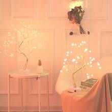 Mini lámpara LED de noche para Navidad, árbol parpadeante, lámpara de cobre con tubo para vacaciones, hogar, dormitorio de niños, luces luminarias de hadas 2024 - compra barato