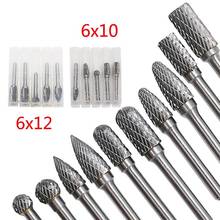 5Pcs/Lot CNC Tool Grinders Accessories Tungsten Carbide Rotary File Milling Cutter Head for Metal Woodworking Carving 6x10/12mm 2024 - buy cheap