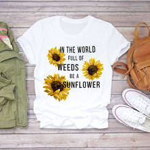 Women 2021 Summer Short Sleeve Floral Sunflower 90s Print Lady T-shirts Top T Shirt Ladies Womens Graphic Female Tee T-Shirt 2024 - buy cheap