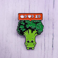 Sad Broccoli Cartoon Enamel Pin Vegetarian Lover Brooch Healthy Badge 2024 - buy cheap