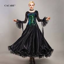 CACARE-Vestidos Elegantes de competición para baile de salón, vestido de Tango, Vals, Baile Estándar de Flamenco, D0730, dobladillo transparente grande 2024 - compra barato