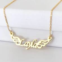 Personalized Custom Name Necklace Angel Wings Necklace for Women Gold Choker Stainless Steel Jewelry Gift For Best Friend Bijoux 2024 - buy cheap