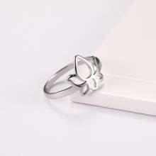 Женское кольцо в форме цветка лотоса из нержавеющей стали, обручальное, подарочное ювелирное изделие на новый год 2024 - купить недорого