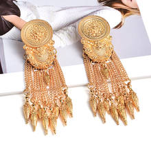 ZA New Long Gold Dangle Drop Earrings Hang Chain Tassels Fine Jewelry Accessories Wholesale Vintage Pendientes Bijoux For Women 2024 - buy cheap