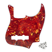 FLEOR Red Tortoise Standard 10 Holes 4 String Jazz JB Bass Pickguard Scratch Plate 4Ply & Screws for Bass Guitar Parts 2024 - buy cheap