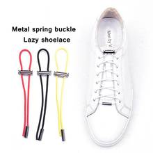 1 Pair Elastic Shoelaces No Tie Shoe laces Round Metal Buckle Leisure Sneakers Lazy laces Kids Adult Quick Lock Shoe lace 2024 - buy cheap