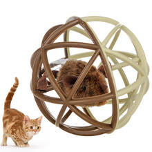 Новая игрушка для кошек, игрушечная кошка, мяч для кошек, креативная игрушечная мышь в клетке, забавная интерактивная игрушка, игрушки для кошек, скрипучие игрушки для кошек 2024 - купить недорого