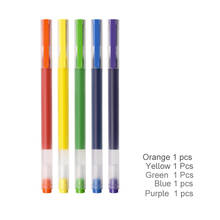 Xiaomi mijia caneta gel super durável, caneta colorida mi para escrita e desenho em 5 cores 0.5mm 2024 - compre barato