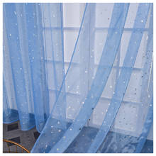 Shiny Stars Cloth Curtains for Living Room Bedroom Study Modern Transparent Tulle Sheer Curtains Home Decoration Muti-colors 2024 - buy cheap