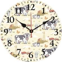 Farm Animal Cow Truck Farmland Wall Clock Silent Non Ticking Acrylic 12 Inch Home Office School Decorative Round Clock Art 2024 - buy cheap