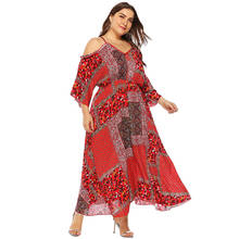 Vestidos de playa de talla grande para mujer, vestido rojo de noche elegante con cuello en V, vestido de verano de talla grande, 2021 2024 - compra barato