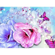 new 5D DIY Diamond Embroidery Mosaic Diamond Painting Flower And Butterfly Full Square round Rhinestone Gift Home Decor Handmade 2024 - buy cheap