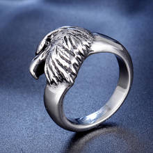 Anel de águia americano simples, para homens, meninos, joias de aço inoxidável, cor dourada/prateada, anel de motociclista, hip hop, rock, jóias, loja de dropshipping 2024 - compre barato