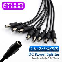 1pcs CCTV Security Camera 1 DC Female To 1/2/3/4/5/8 Male plug Power Cord adapter Connector Cable Splitter for LED Strip 2024 - buy cheap