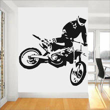 Adesivo de parede para motocicleta z217, decalque decorativo de parede para motocross, saltos, motocicleta, sala de estar, banheiro 2024 - compre barato