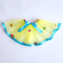 Falda de tutú de tul amarillo para bebé, minivestido de princesa con pompones de colores, ropa para niña 2024 - compra barato