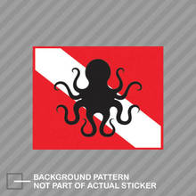 Personalized stickers Octopus Scuba Flag Sticker Decal Vinyl diver down dive Waterproof Vinyl Decals 2024 - buy cheap