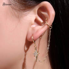Starose Crystal Star Tassel Earring Ear Piercing Faux Helix Piercing Ear Cuff Earrings Clip Fake Nose Ring Pircing Women Jewelry 2024 - buy cheap