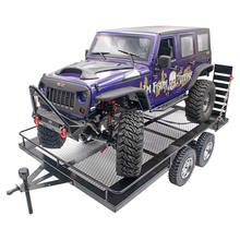 KYX Biaxial Trailer Metal Flatbed Tractor Truck for Traxxas TRX-4 AXIAL 90048 RR10 1/10 1/8 Crawler Car 460*290mm 2024 - buy cheap