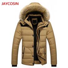 JAYCOSIN мужская зимняя куртка мужская уличная теплая зимняя Толстая куртка плюс Меховая куртка с капюшоном L500912 2024 - купить недорого