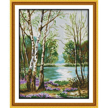 Everlasting Love Beautiful View Of Lake Chinese Cross Stitch Kits Ecological Cotton Printed  11CT DIY Christmas Decorations Gift 2024 - buy cheap
