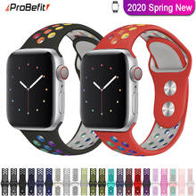 Ремешок для часов, силиконовый, для Apple Watch 5/4/3/2/1, 38/40/42/44 мм 2024 - купить недорого