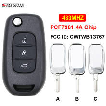 3 Button Flip Remote Car Key 433Mhz PCF7961 4A Chip FCC ID: CWTWB1G767 for Renault Kadjar Captur Symbol Megane 3 3 Kinds Blade 2024 - buy cheap
