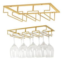 1Pc Wall-mounted Cabinet Wine Glass Drain Rack Home Bar Cup Goblet Hanging Storage Holder 2024 - buy cheap