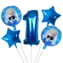 Conjunto de globos de dibujos animados Boss para bebé, suministros de helio para decoración de fiesta de cumpleaños, número azul de 30 pulgadas, 1, 2, 3, 4, 5 y 6, 5 uds. 2024 - compra barato