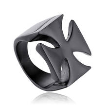 Cross Knights Templar Ring for Men Stainless Steel Maltese Iron Cross Rings Simple Male Jewelry 2024 - buy cheap