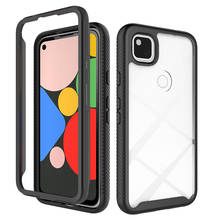 Robusto caso armadura para google pixel 4a 3a tpu à prova de choque + pc 2 em 1 proteção transparente capa traseira para google pixel 4 xl funda 2024 - compre barato