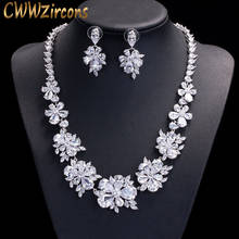 CWWZircons Luxury Bridal Jewelry Sets Sparkling Cubic Zirconia Crystal Wedding Necklace Earrings Accessories for Brides T116 2024 - buy cheap