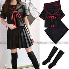 Uniformes negros de chica escolar, conjuntos Jk con bordado de diablo oscuro, uniforme escolar japonés, Cosplay, Collage de estudiantes, traje de marinero para mujer 2024 - compra barato