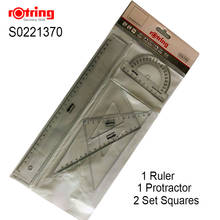 Rotring  transparent Triangular Ruler Protractor Set Square drawing tools  4pcs/set 2024 - buy cheap