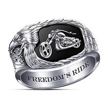 Мужские кольца в стиле хип-хоп, ковбойские кольцо с изображением мотоцикла с изображением Крыльев Орла, звезд, викингов, рок 2024 - купить недорого