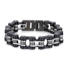 16mm Heavy Punk Cool Men's Black Bike Bracelet Silver Color 316L Stainless Steel Biker Motorcycle Chain Bracelet Jewelry 18-23cm 2024 - buy cheap