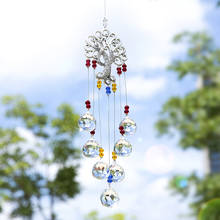 H&D Crystal Ball Suncatcher Rainbow Maker Hanging Crystal Pendants with Metal Tree of Life for Home Garden Porch Window Decor 2024 - buy cheap