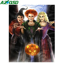 AZQSD Halloween Diamond Painting Woman Cross Stitch Full Square Rhinestones 5d Diy Crafts Embroidery Sale Home Decor Gift 2024 - buy cheap