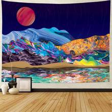 Fantasy Natural Scenery Sunset Mountain Tapestry Wall Hanging  Wall Hippie Tapestry Carpet Backdrop Decor Cloth Tapestry Blanket 2024 - buy cheap