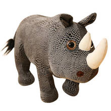Muñeco de peluche de simulación de rinoceronte para niños, juguete de peluche, regalo de cumpleaños 2024 - compra barato