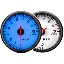 Tacho-medidor tacho para carros, 60mm, preto, concha, azul, retroiluminação, contador, tacômetro, ponteiro, 0-10000 rpm, com calibre 2024 - compre barato