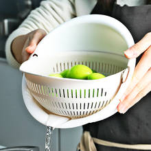 Кухонные принадлежности, двойная сливная корзина, чаша для мытья овощей и фруктов, кухонные инструменты, сливная корзина для спагетти, кухонные вещи 2024 - купить недорого