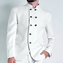 New Men Suit High Quality Jacket Blazer White Double Breasted Blazer Jacket 1 Piece 2024 - buy cheap