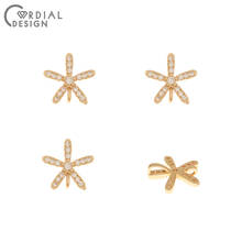 Cordial Design 50Pcs 13*13MM Jewelry Accessories/CZ Charms/Hand Made/Flower Shape/DIY Connectors/Jewelry Findings & Components 2024 - buy cheap