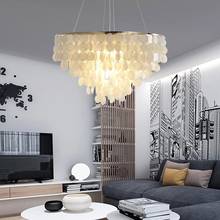 Modern LED Shell Chandeliers Gold Chrome Seashell Pendant Hanging Light Fixtures Hotel Hall Hang Lamp 2024 - buy cheap