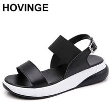 HOVINGE Fashion Ladies Sandals Summer Flat Shoes Black Platform Sandals For Women 2020 Sandalen Dames Sandalias Mujer Sandale 2024 - buy cheap